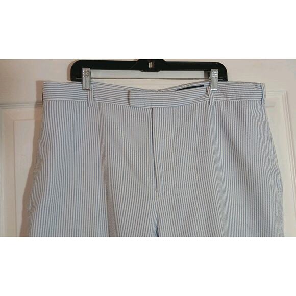 Greg Norman Men's Shorts Size 40 Blue White Striped Seersucker Pockets Casual - Picture 3 of 7
